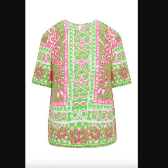 Trina Turk Riggs Short-Sleeve Top - Petra Floral S NWT - Picture 5 of 9